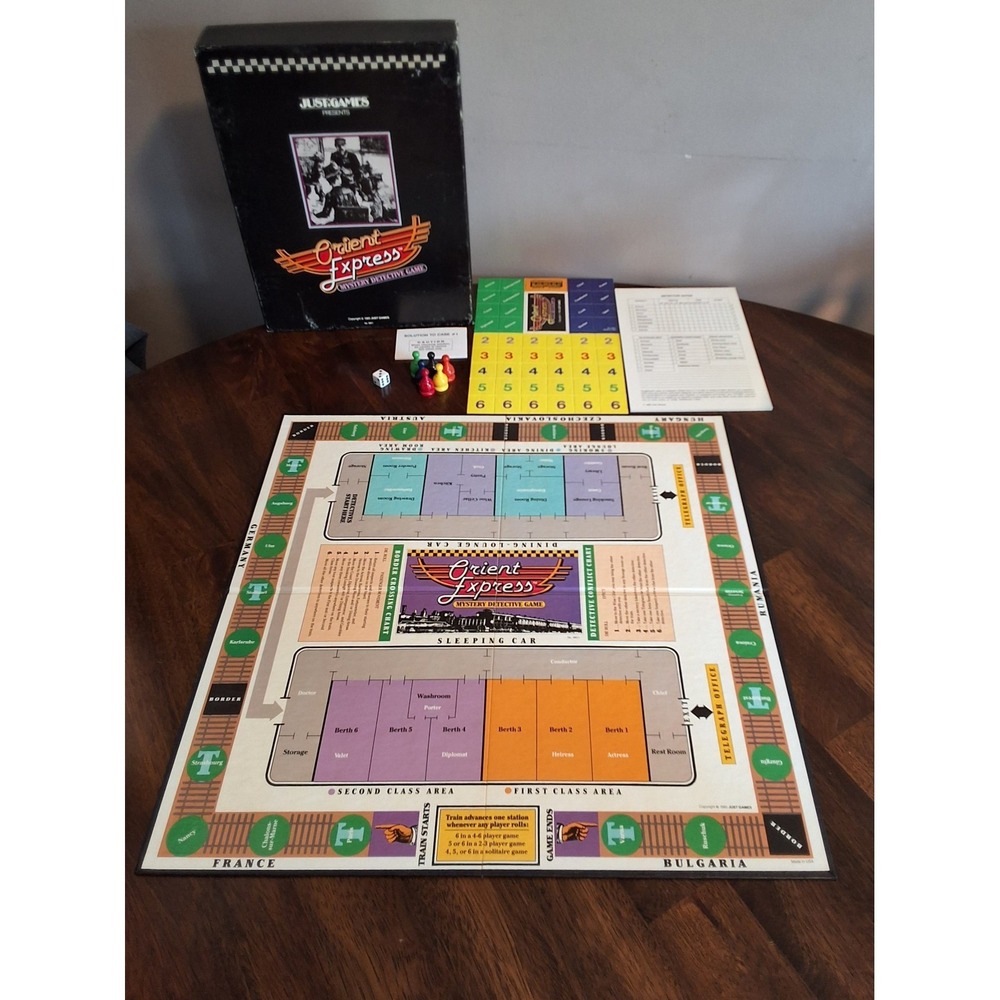 Vintage Orient Express Mystery‎ Detective Game By Just Games 1985. OPEN BOX